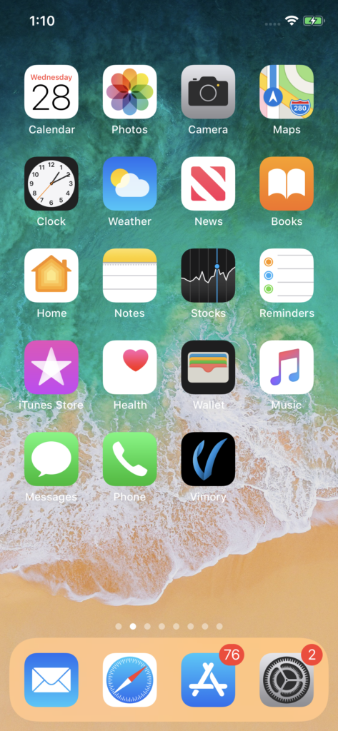 iPhone desktop - Vimory app icon