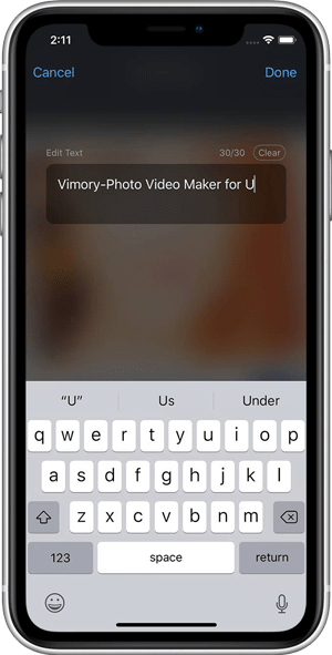 Customize Text - How to transform your images into a video with Vimory